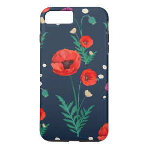 Capa iPhone 8 Plus/7 Plus Design Floral Vermelho
