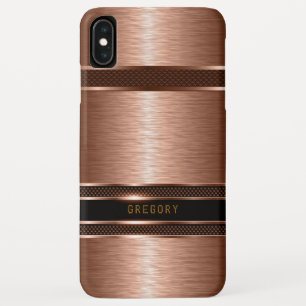 Capa Para iPhone Da Case-Mate Design geométrico metálico de cobre-castanho.