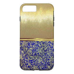 Capa iPhone 8 Plus/7 Plus Design Legal azul bonito floral Dourado