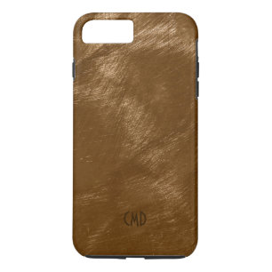 Capa iPhone 8 Plus/7 Plus Design Metálico de Cobre Castanho com Aço Bruto co