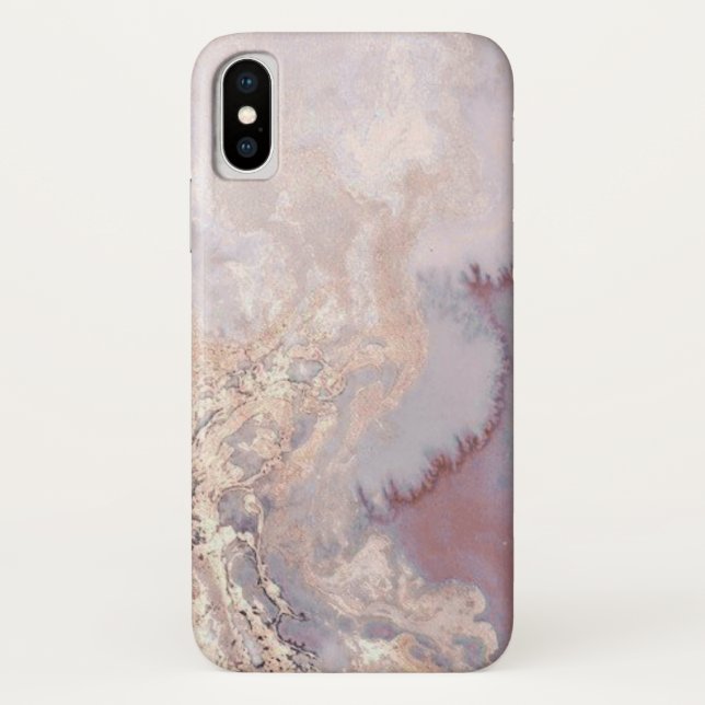 Capa Para iPhone, Case-Mate design rosa Dourado de brilho do mármore (Verso)