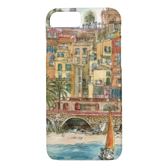 Capa Para iPhone, Case-Mate Destinos | Praia e Edifícios Aquarela (Verso)