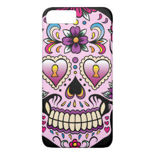 Capa Para iPhone Da Case-Mate Dia do rosa inoperante do crânio do açúcar