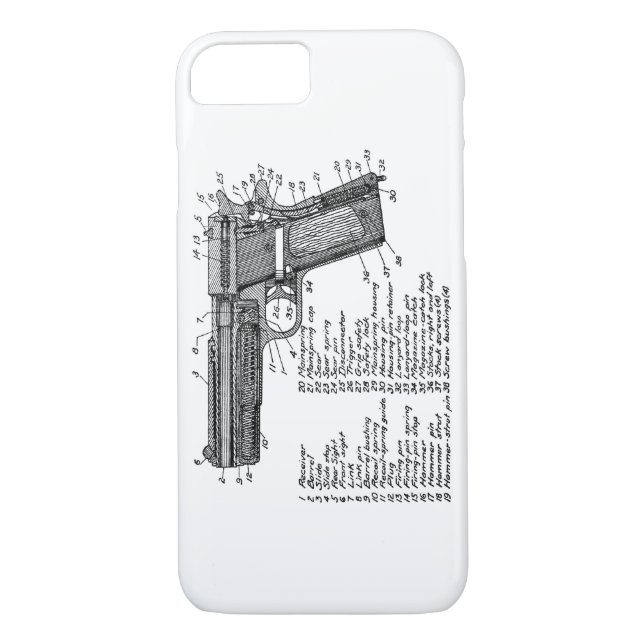 Capa Para iPhone, Case-Mate Diagrama V2 da arma (Verso)