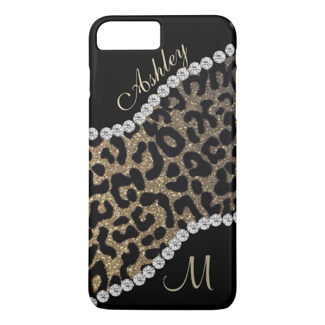 Capa Para iPhone, Case-Mate Diamante e Leopard Monograma (Verso)