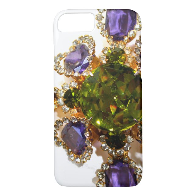 Capa Para iPhone, Case-Mate Diamantes Ametistas Roxos Emeralds joias (Verso)