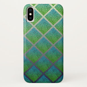 Capa Para iPhone X Diamantes mosaicos modernos de turquesa Impressão