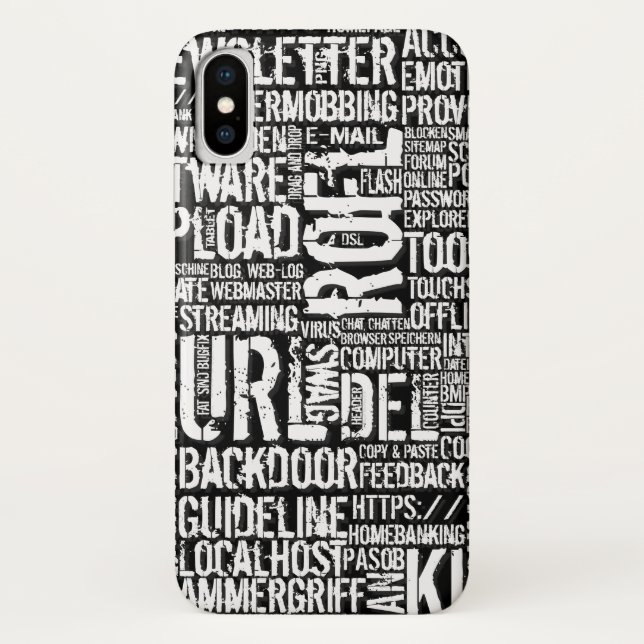 Capa Para iPhone, Case-Mate Dicionário de computador monocromático (Verso)