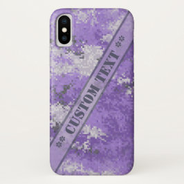 Capa Para iPhone X Digi roxo Camo com texto feito sob encomenda