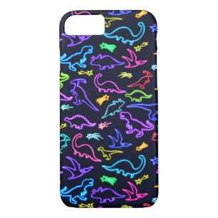 Capa iPhone 8/7 Dinossauros neon