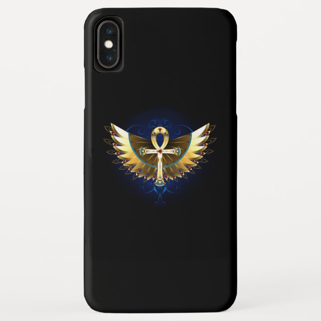 Capa Para iPhone, Case-Mate Dourada Ankh com Asas (Verso)