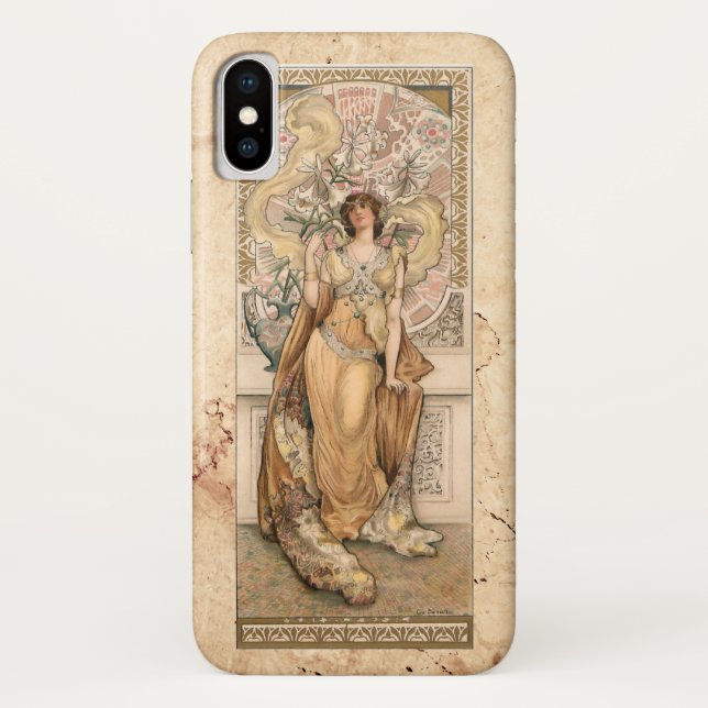 Capa Para iPhone, Case-Mate Dourada beleza vitoriana de Nouveau (Verso)