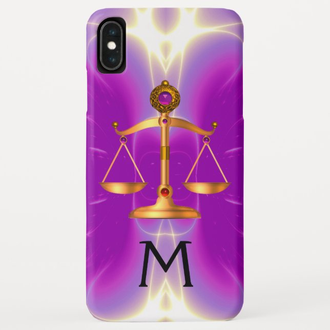 CAPA PARA iPhone, Case-Mate  DOURADAS ESCALAS DA LEI COM PEDAÇOS DE GEM, MONOGR (Verso)