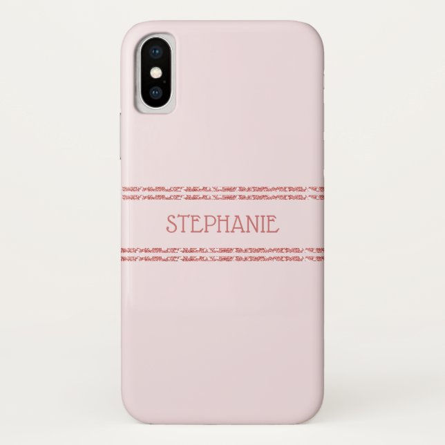 Capa Para iPhone, Case-Mate Douradas faixas de brilho rosa-claro rosa-claro pe (Verso)