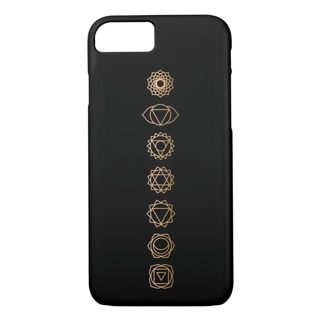 Capa Para iPhone, Case-Mate Dourado Black Chakras Espiritual (Verso)