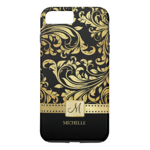 Capa Para iPhone Da Case-Mate Dourado e preto elegante com monograma