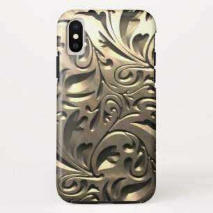 Capa Para iPhone Da Case-Mate Dourado elegante abstrato de aspecto metálico grav
