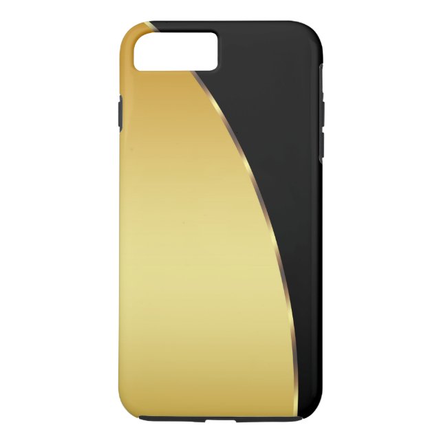 Capa Para iPhone, Case-Mate Dourado metal elegante e preto moderno personaliza (Verso)