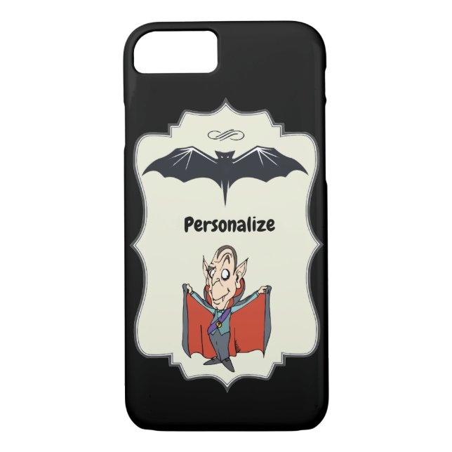 Capa Para iPhone, Case-Mate Drácula Engraçada Voando Bat Negro Personaliza (Verso)