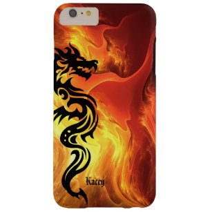 Capa Barely There Para iPhone 6 Plus Dragão tribal personalizado nas chamas