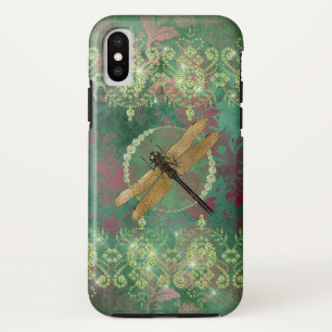 Capa Para iPhone Da Case-Mate Dragonfly Dourada em Verde com Rhinestones