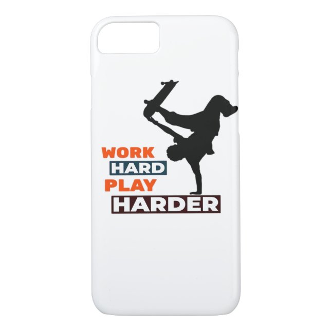 Capa Para iPhone, Case-Mate Duro de Trabalho Reproduzir Tão Duro Skateboarder  (Verso)