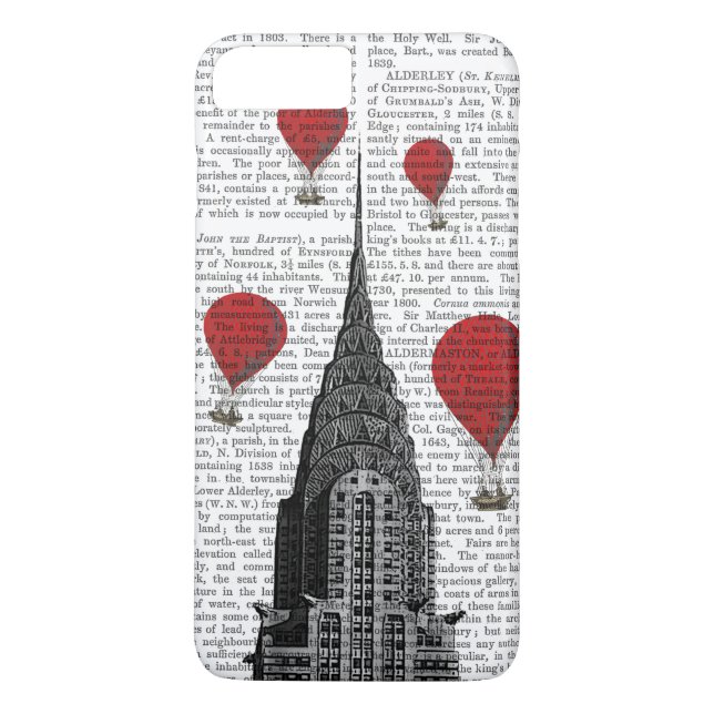 Capa Para iPhone, Case-Mate Edifício Chrysler e Balões de Ar Quente Vermelho (Verso)
