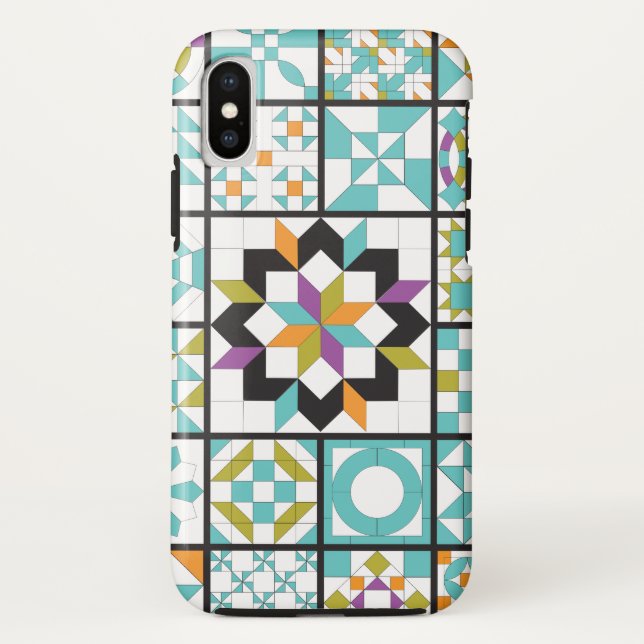 Capa Para iPhone, Case-Mate Edredão moderna do demonstrador de turquesa (Verso)