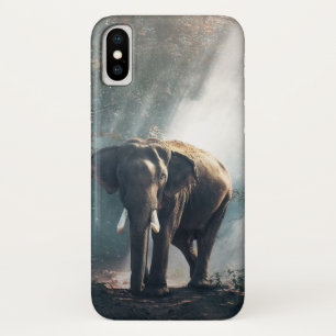 Capa Para iPhone X Elefante Asiático em uma Clareira de Floresta Ilum