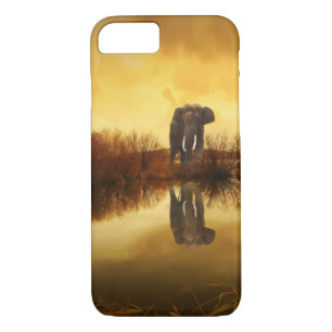 Capa iPhone 8/7 Elefante Asiático na Tailândia sob um pôr do sol b