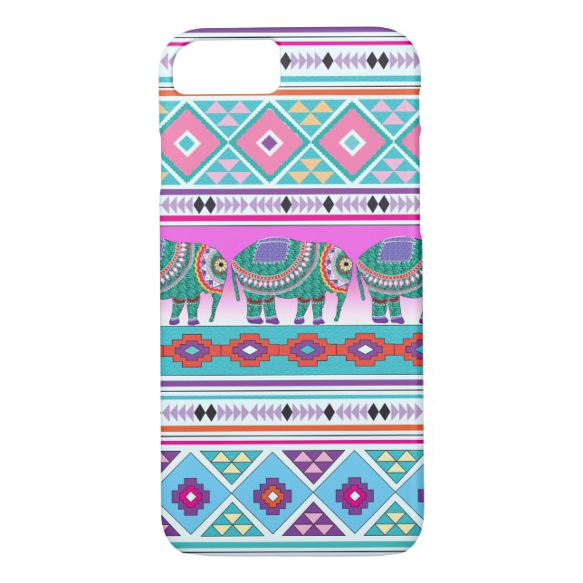 Capa Para iPhone, Case-Mate Elefante com Caso do Padrão Aztec iPhone 7 (Verso)