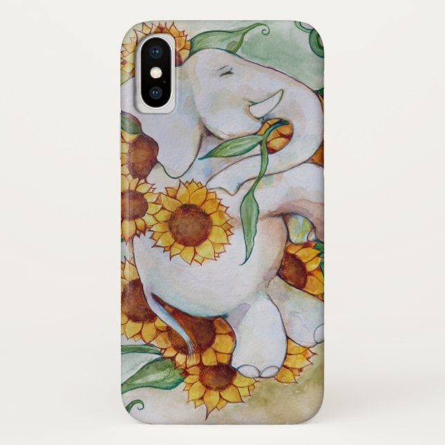 Capa Para iPhone, Case-Mate Elefante de girassol (Verso)