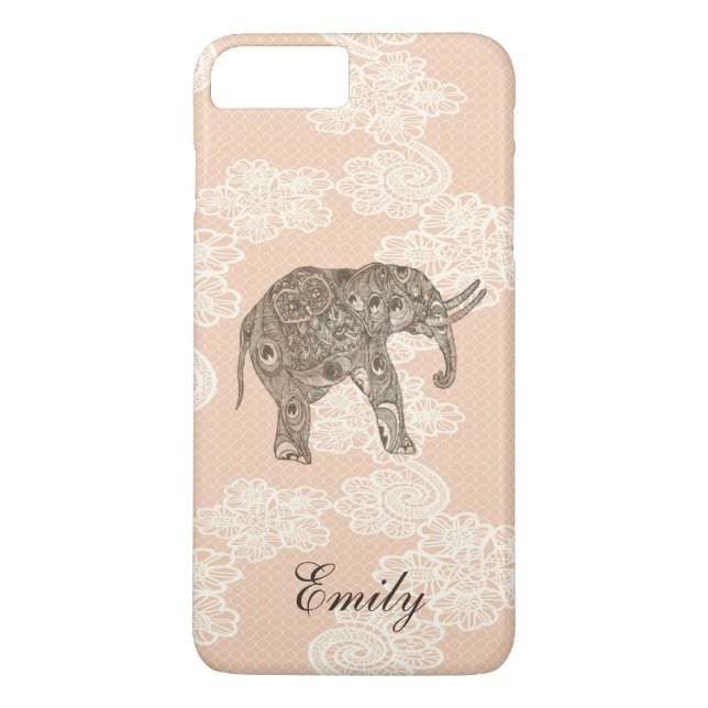 Capa Para iPhone, Case-Mate Elefante de renda giratória giro-cega personalizad (Verso)