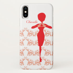Capa Para iPhone X Elefante vermelho bonito