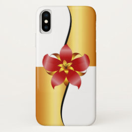 Capa Para iPhone Da Case-Mate Elegance Floral Design em branco e Dourado