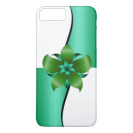 Capa iPhone 8 Plus/7 Plus Elegance Floral Design em Verde e Branco