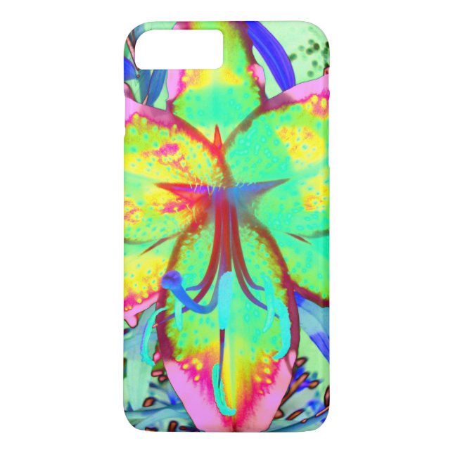 Capa Para iPhone, Case-Mate Elegante abstrato boho retrô verde floral rosa (Verso)