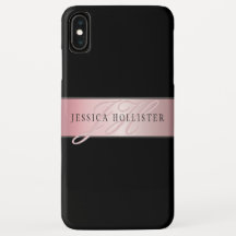 Elegante Blush Faux Rosa Dourado | Nome e Iniciais