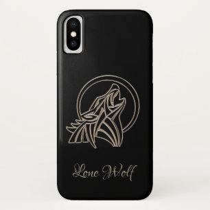 Capa Para iPhone Da Case-Mate Elegante Cinza Negra-Silver Howling Lone Wolf