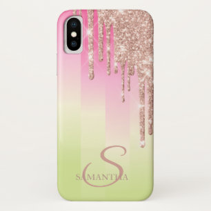 Capa Para iPhone Da Case-Mate Elegante Glitter de Ouro Rosa com Efeito Ombre Lis