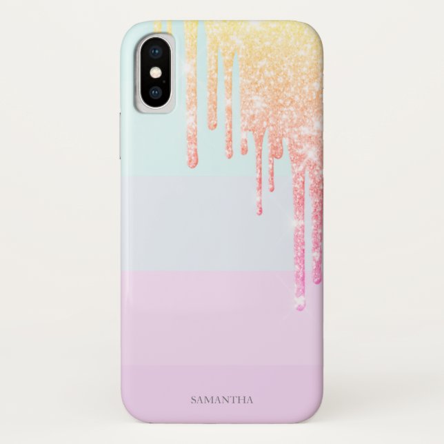 Capa Para iPhone, Case-Mate Elegante Listras Modernas, Pingos de Brilho Ombre (Verso)