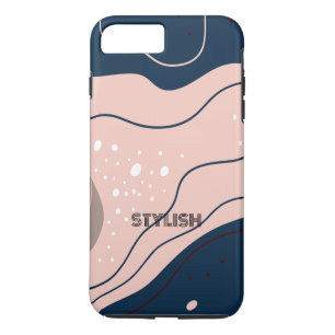 Capa iPhone 8 Plus/7 Plus Elegante & Moderno Azul & Branco
