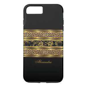 Capa Para iPhone Da Case-Mate Elegante Sofisticado Dourado Preto Leopardo Floral