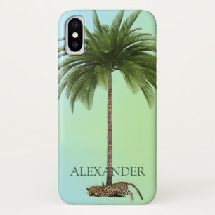 Capa Para iPhone Da Case-Mate Elegante Vintage Palm Tree Leopard Wild Green