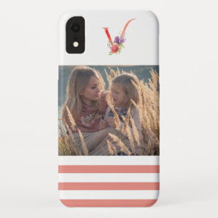 Capa Para iPhone Da Case-Mate Elegante Watercolor Floral Monograma "V" Foto