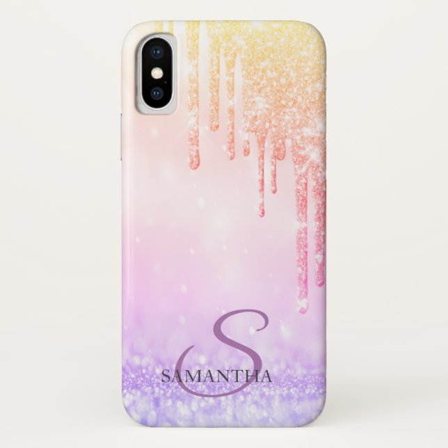 Capa Para iPhone, Case-Mate Elegantes Pingos de Glitter Ombre (Verso)