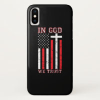 Em Deus Confiamos - Vintage USA Flag Cross Patriot