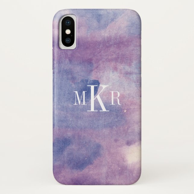 Capa Para iPhone, Case-Mate Embaçamento roxo II do monograma | (Verso)