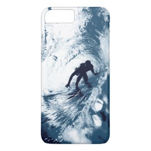 Capa iPhone 8 Plus/7 Plus Embarque no tubo de tribo, gráfico de Surf havaian
