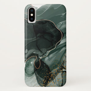 Capa Para iPhone Da Case-Mate Emerald Green e Dourado Marble, Fundo Marble